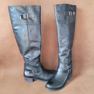 Ugg Bess Womens Size 9 Knee High Boots Black Leather Worn Once